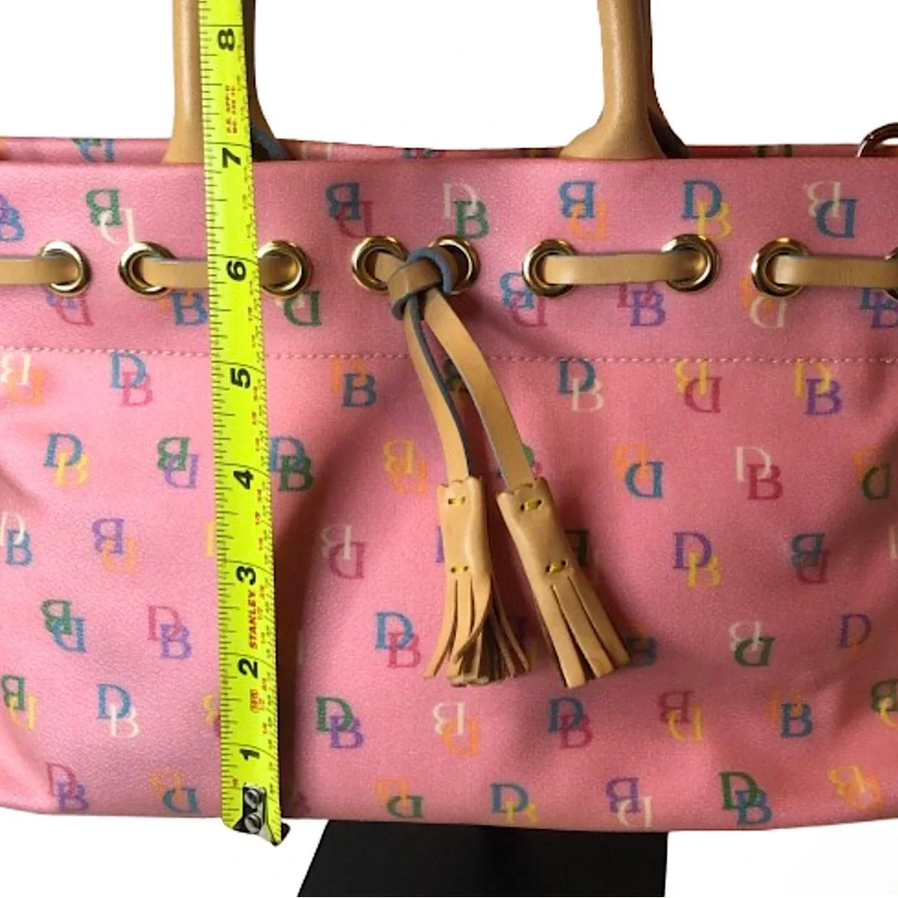 DOONEY BOURKE Pink Multicolor Rainbow DB Monogram Tote Shoulder Bag